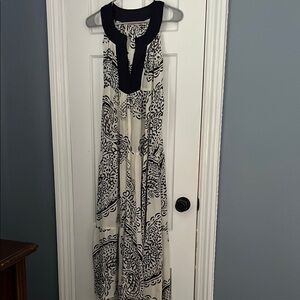 Calypso St. Barth White and Blue Sleeveless Sundress